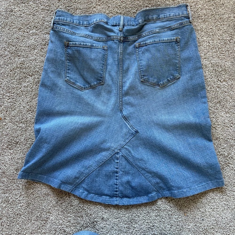 ❤️ Denim Knee Length Skirt Y2K style Old Navy Stretch 16 - Picture 6 of 10